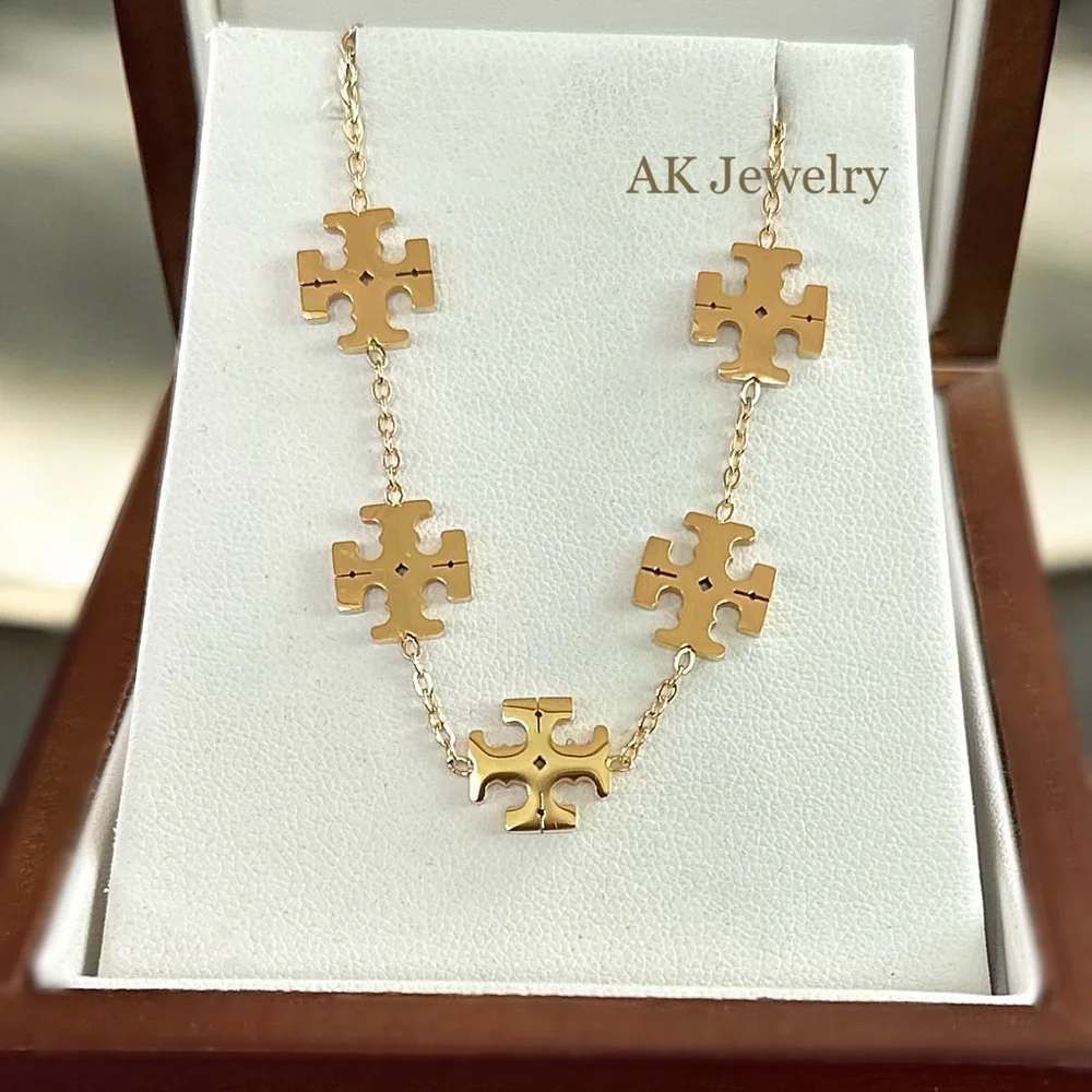 💎18k LUXURY Bracelet Gold Clover 5 Motif Bracelet